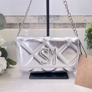 NEW Steve Madden Silver‎ BLYNN Crossbody Bag Wallet